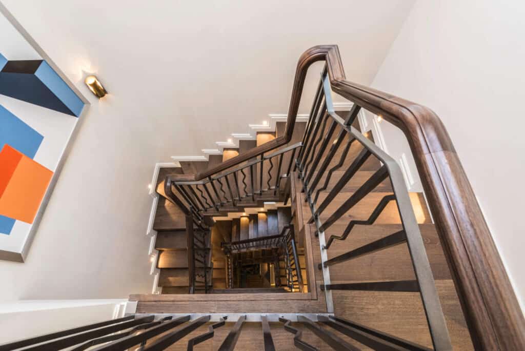 Eaton Mews North custom designed slender staircase