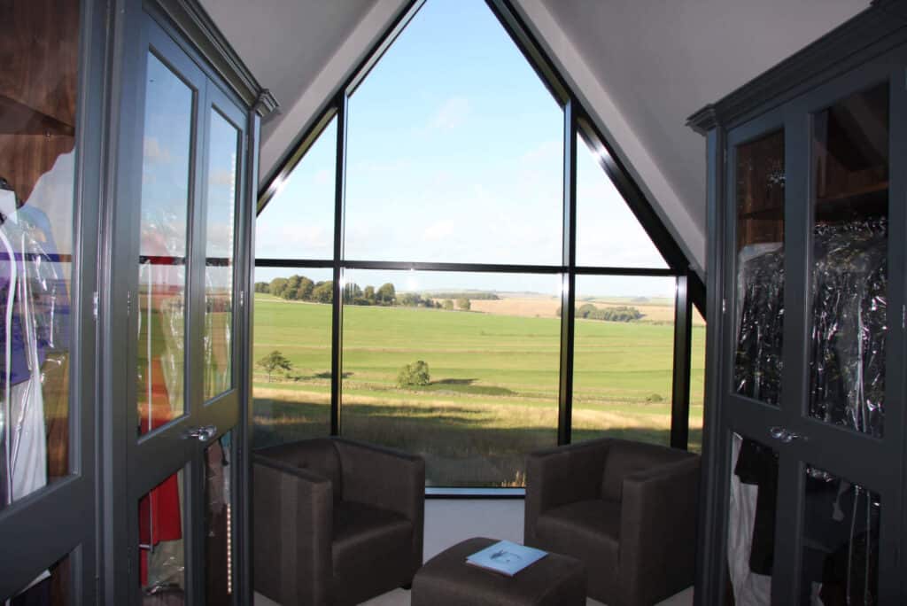 Lambourn Woodlands residential property with stunning view from cathedral like window