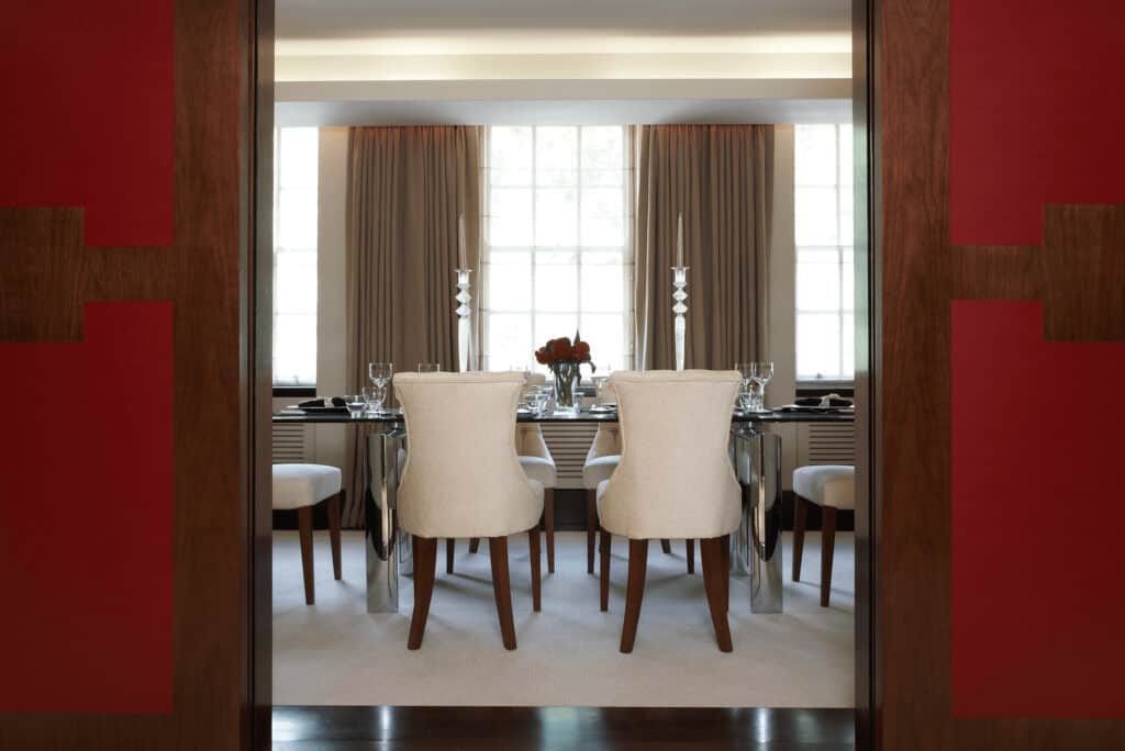 Bespoke doors leading to dining room