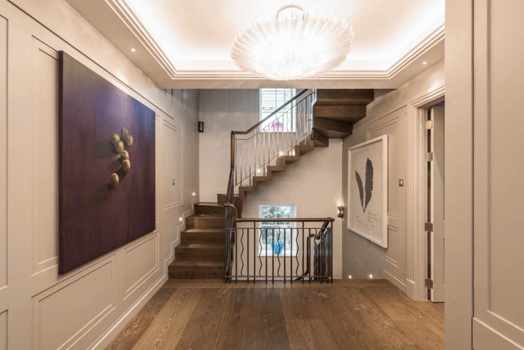 beautifully crafted custom designed slender staircase