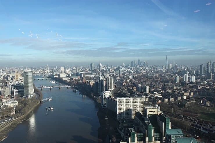 View east along the River Thames