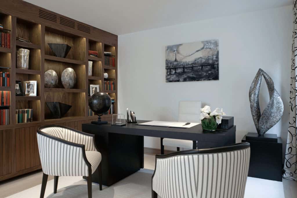 Bespoke cabinet in desk area