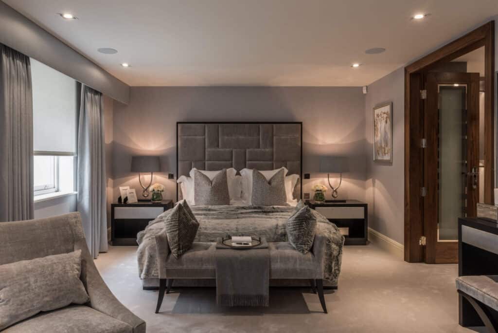 Master Suite with in a neutral colour palate or greys and creams